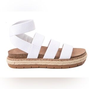 Madden Girl White Platform Sandals with Textured Straps